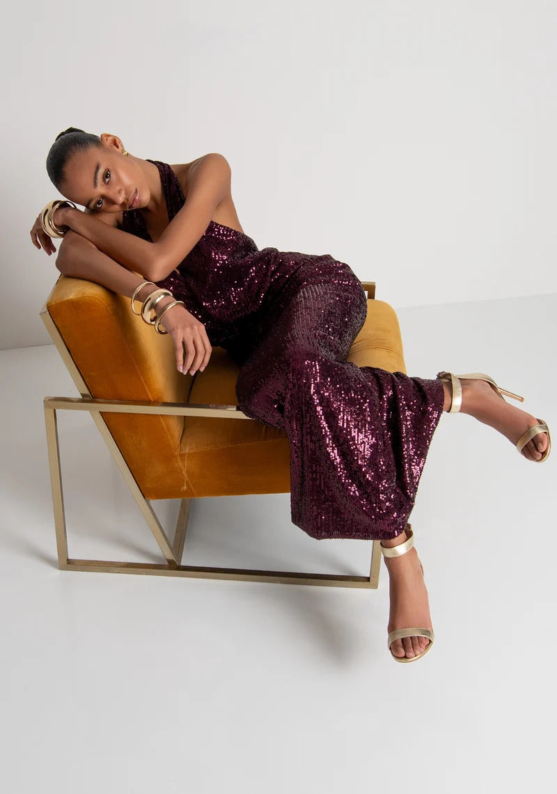 ABITO DONNA LUNGO IN PAILLETTES BORDEAUX FRACOMINA FQ26WD3017W706N6 RED WINE FRACOMINA 