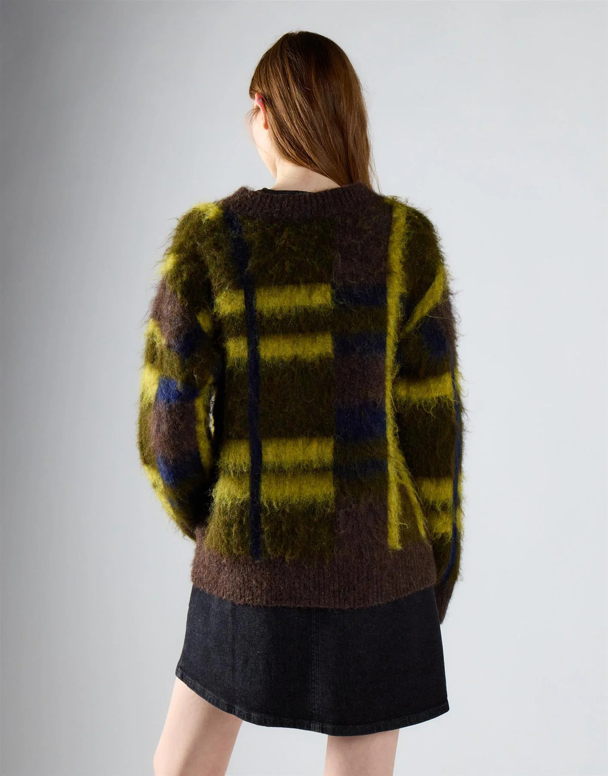PULLOVER DONNA GIROCOLLO A QUADRI KAKI GLAMOROUS AN5877 KHAKI GLAMOROUS 