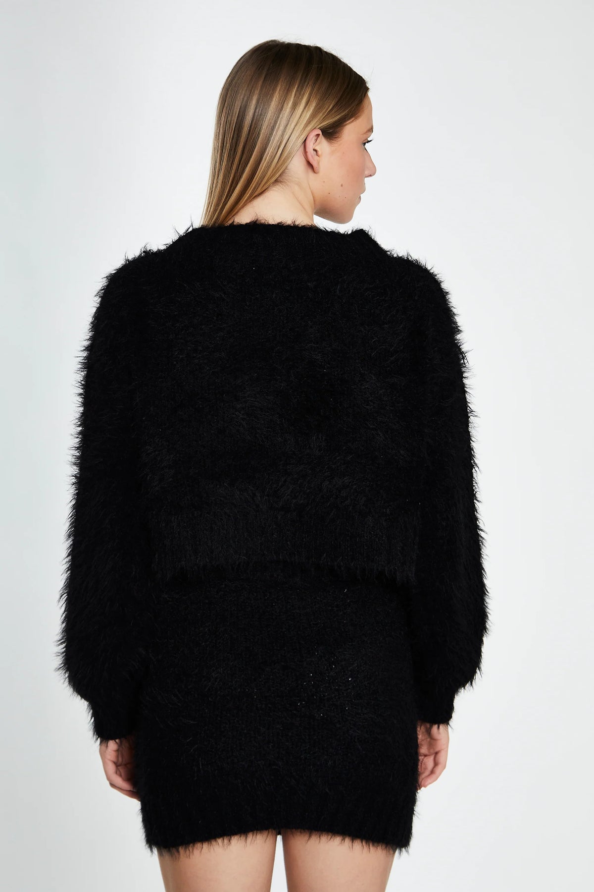 MAGLIA DONNA CROPPED GIROCOLLO NERO GLAMOROUS TM0248A BLACK GLAMOROUS 