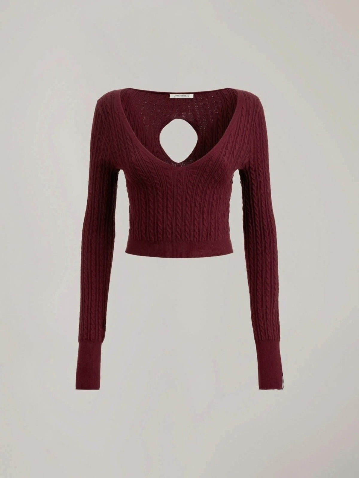 MAGLIA DONNA CROPPED CON APERTURA SUL RETRO BORDEAUX HINNOMINATE HMABW03003 BORDEAUX HINNOMINATE 