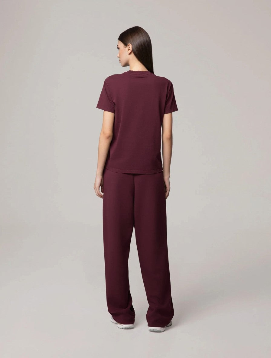 PANTALONE DONNA  IN VISCOSA CON ELASTICO IN VITA BORDEAUX HINNOMINATE HMABW03131 BORDEAUX HINNOMINATE 