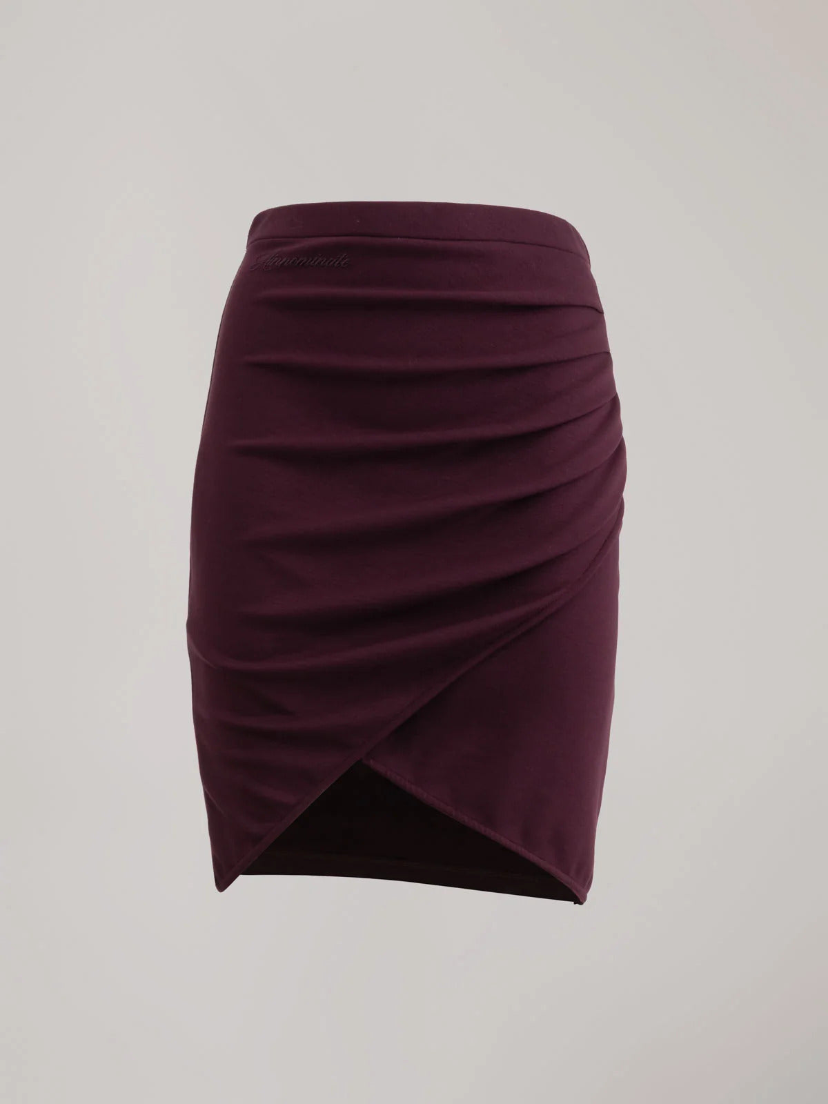 GONNA DONNA  CORTA IN VISCOSA ADERENTE CON AGGRAPPO BORDEAUX HINNOMINATE HMABW03143 BORDEAUX HINNOMINATE 