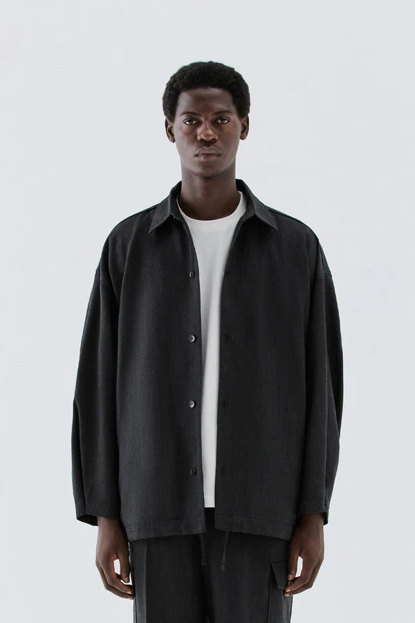 CAMICIA UOMO OVERSIZE IN MISTO LANA VERGINE GRIGIO I'M BRIAN CA3835 GRIGIO I'M BRIAN 