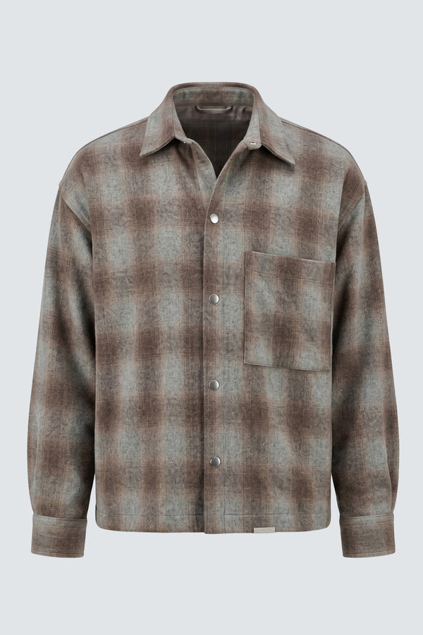 CAMICIA UOMO A QUADRI CON TASCA IN MISTO LANA BEIGE I'M BRIAN CA3836 BEIGE I'M BRIAN 