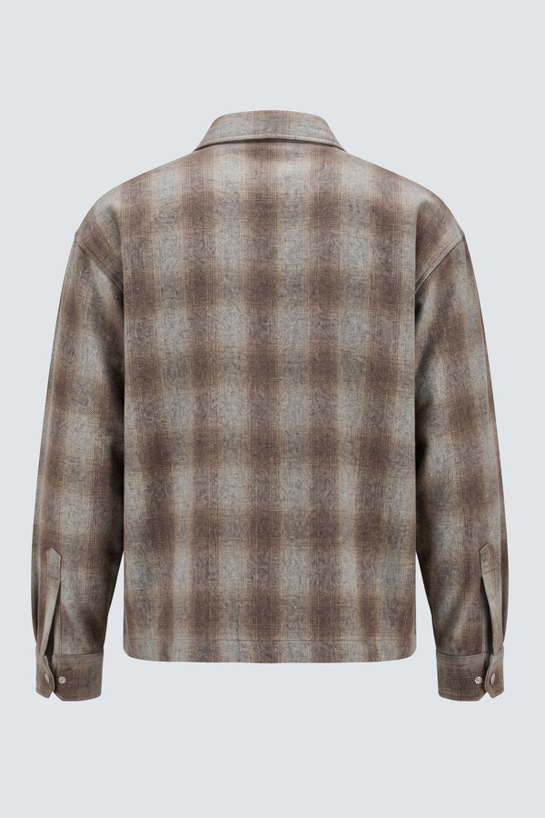 CAMICIA UOMO A QUADRI CON TASCA IN MISTO LANA BEIGE I'M BRIAN CA3836 BEIGE I'M BRIAN 