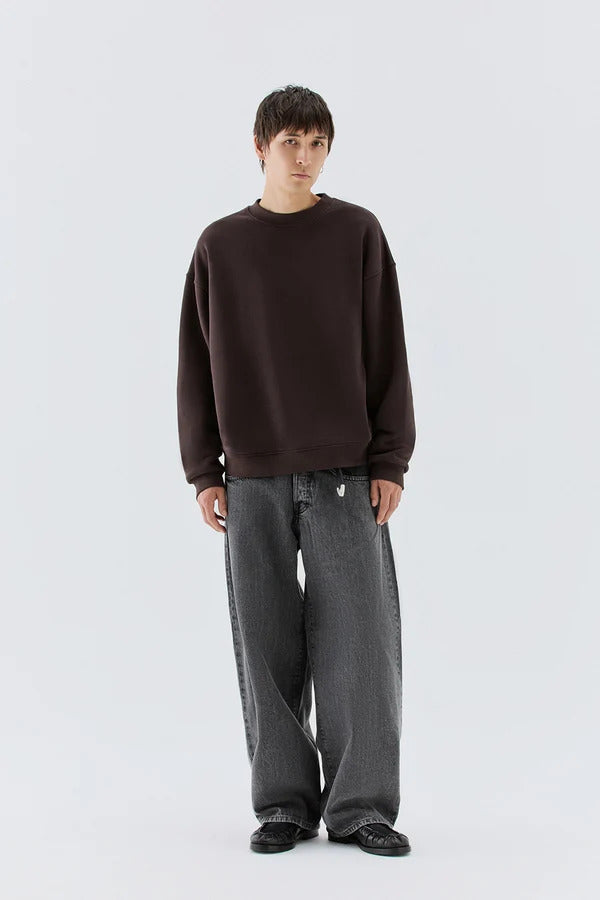FELPA UOMO GIROCOLLO OVERSIZE MORO I'M BRIAN F3916 MORO I'M BRIAN 