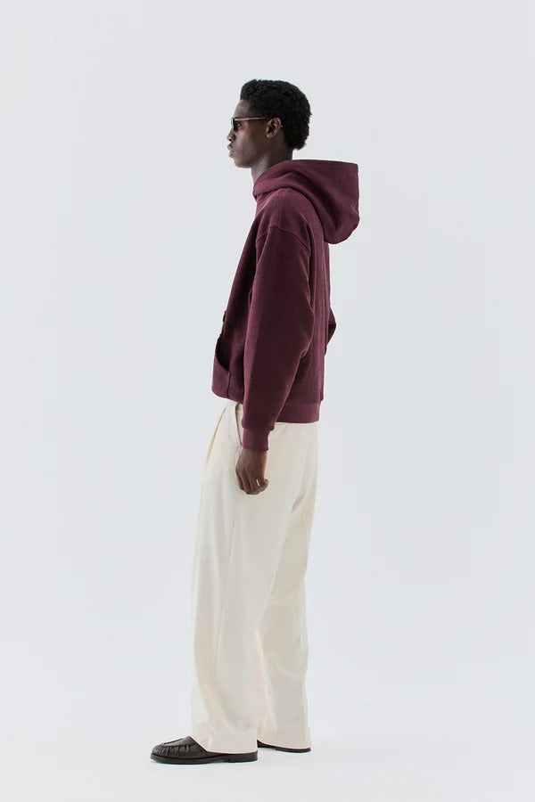 felpa uomo oversize con cappuccio bordeaux i'm brian F3919 BORDEAUX I'M BRIAN 