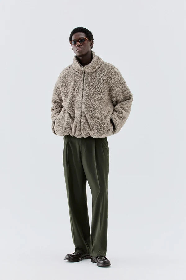 GIUBBINO uomo REVERSIBILE OVERSIZE IN MISTO LANA beige/moro i'm brian GIU3877 BEIGE I'M BRIAN 