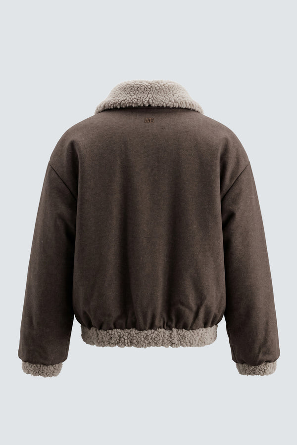 GIUBBINO uomo REVERSIBILE OVERSIZE IN MISTO LANA beige/moro i'm brian GIU3877 BEIGE I'M BRIAN 