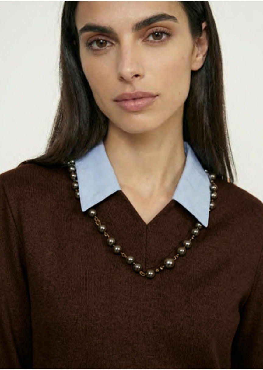 abito donna corto con camicia integrata moro jijil JPI26AB099 MORO JIJIL 