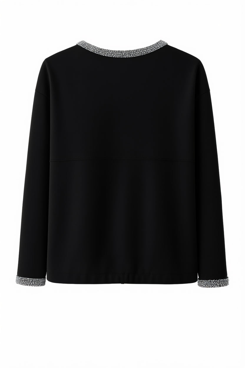 FELPA DONNA GIROCOLLO CON APPLICAZIONI NERO JIJIL JPI26FP066 NERO JIJIL 