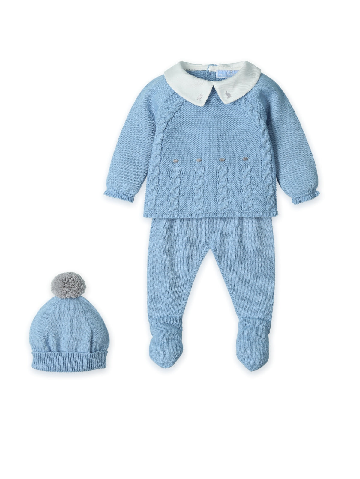Completo 3 pezzi con carré del colletto ricamato "POLAR BRAID DOTS" 0209 POLAR MAC ILUSION KIDS 