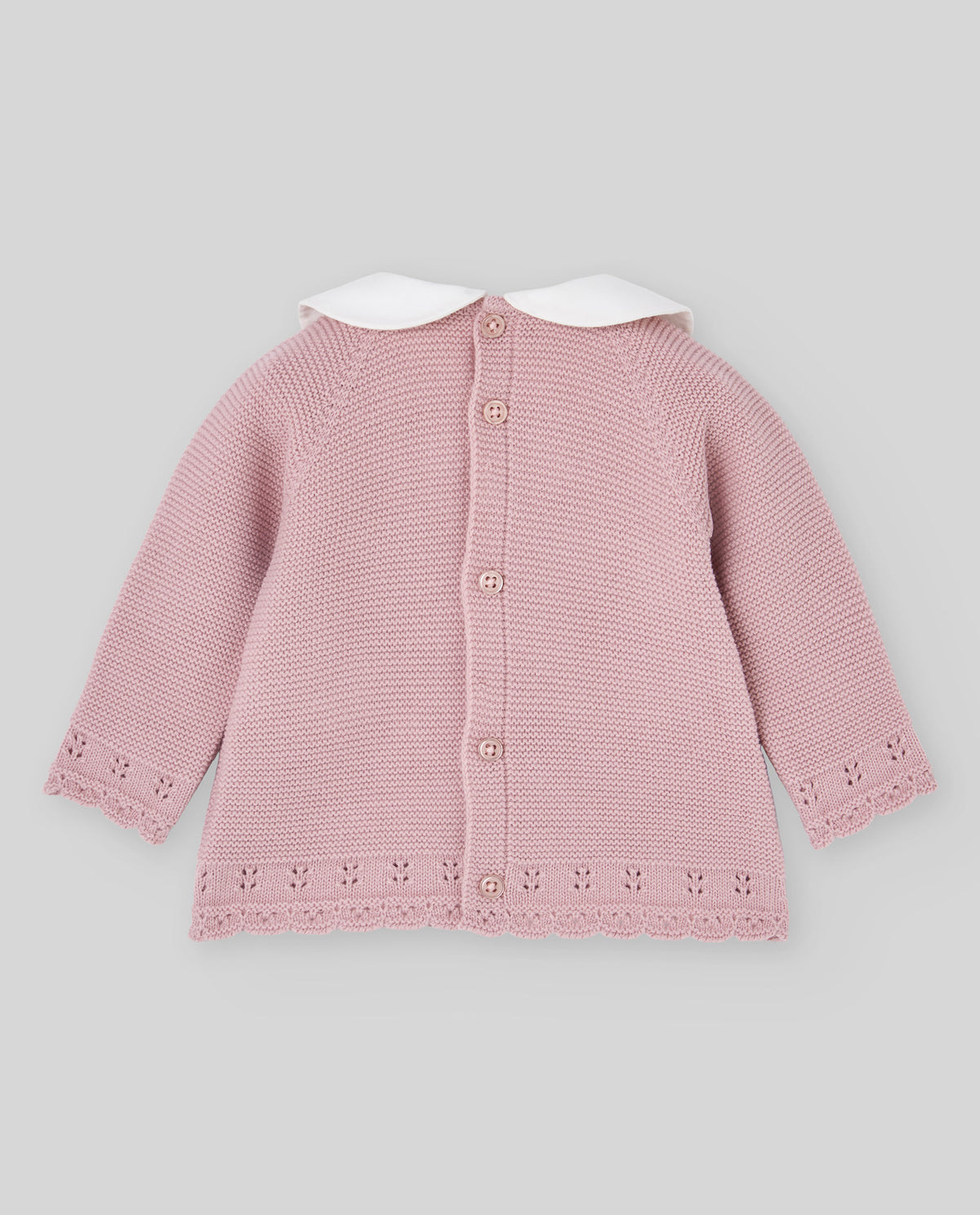 MAGLIA NEONATA IN TRICOT LAVORATA MIST PINK PAZ RODRIGUEZ 003-114149 MIST PINK PAZ RODRIGUEZ 