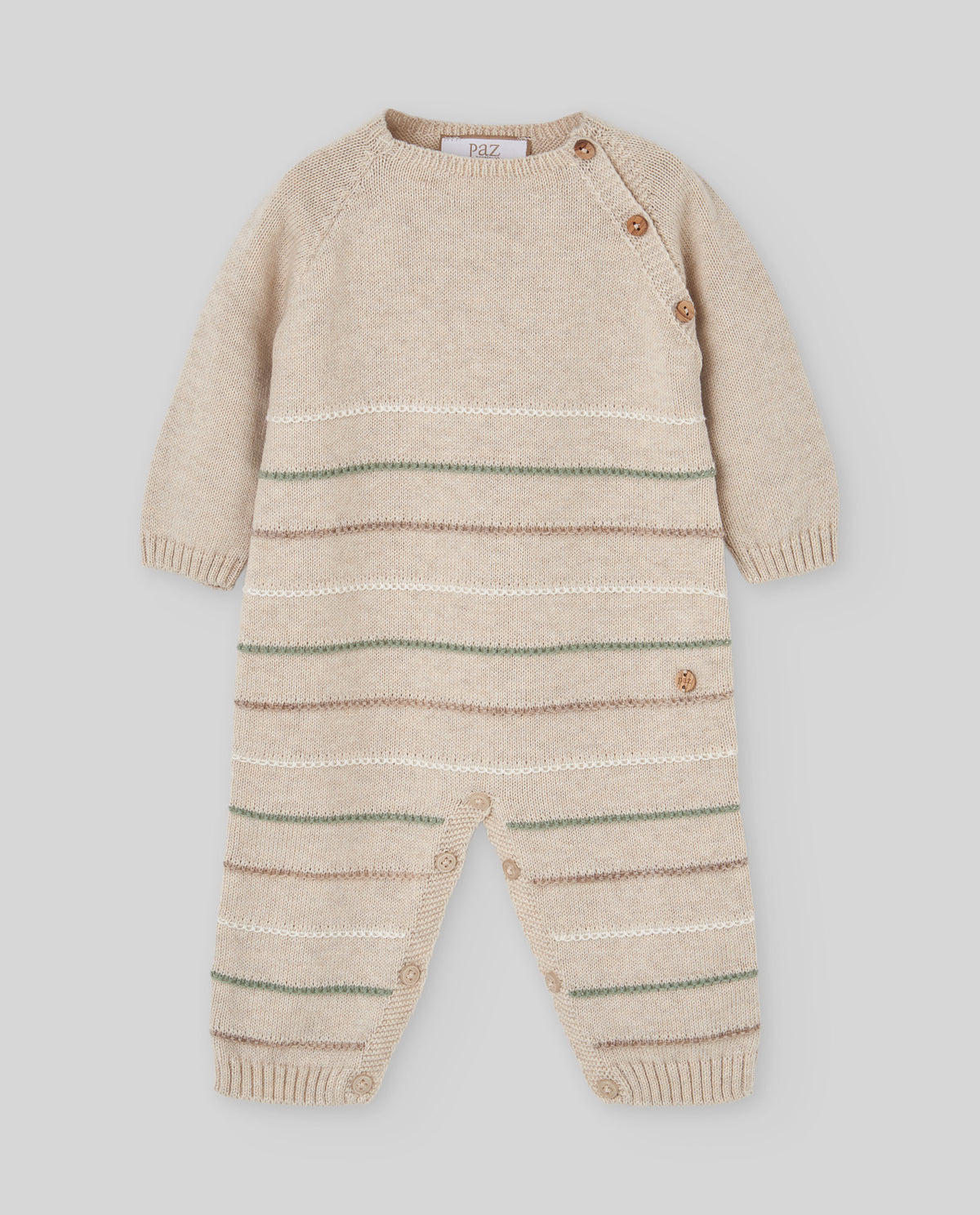 tutina neonato in maglia light brown paz rodriguez 005-123892 LIGHT BROWN PAZ RODRIGUEZ 
