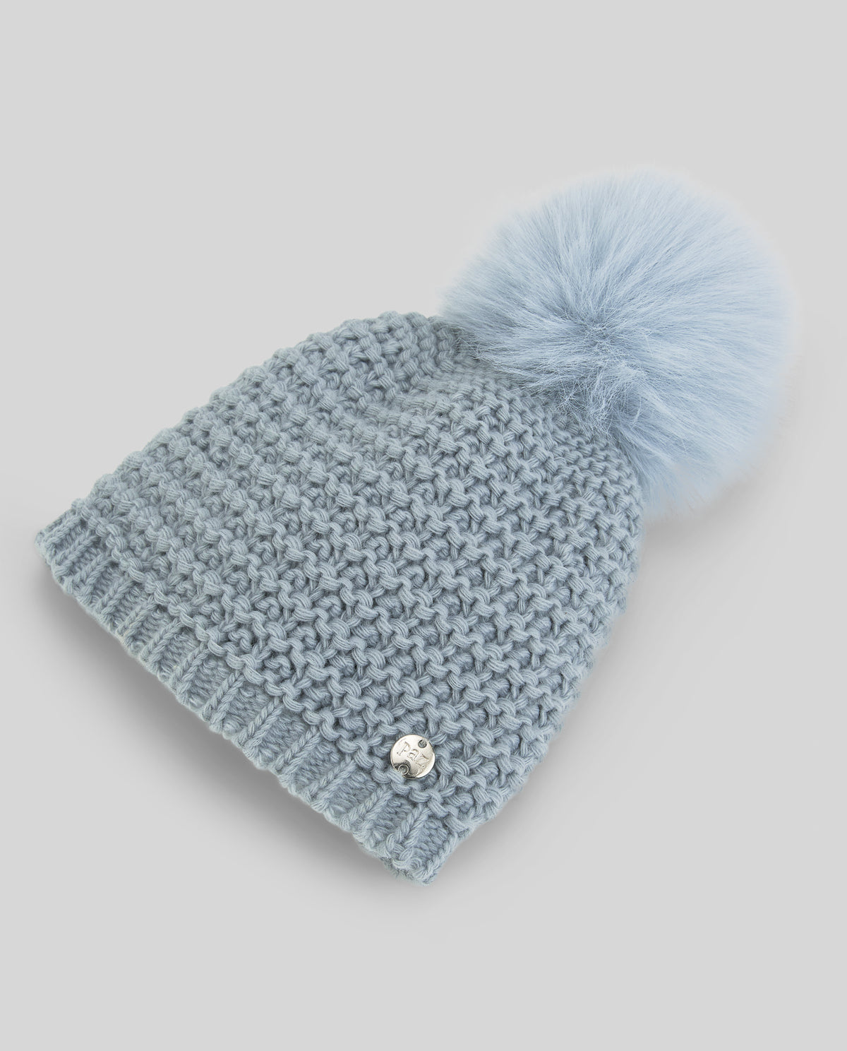 cappello con ponpon 040-130945 MINERAL BLUE PAZ RODRIGUEZ 