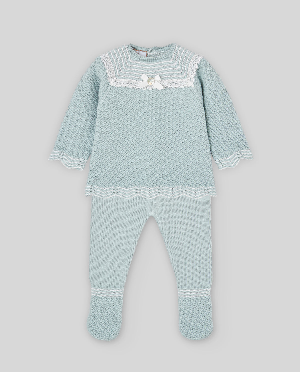 set neonata maglia e ghettina "leira" chalk green paz rodriguez 103-114129 CHALK GREEN/CREAM PAZ RODRIGUEZ 