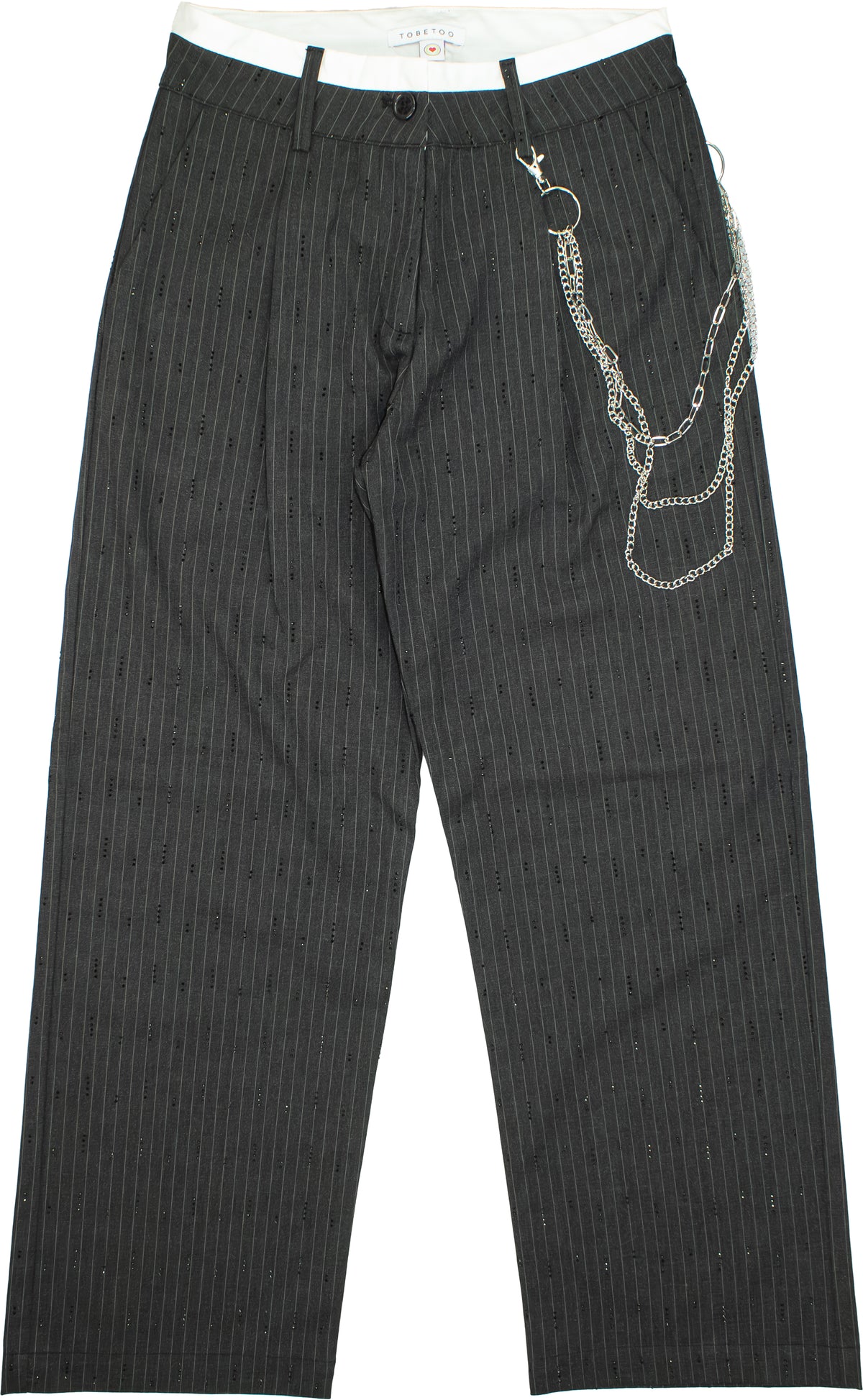 pantalone gessato T1901P GRIGIO TO BE TOO 