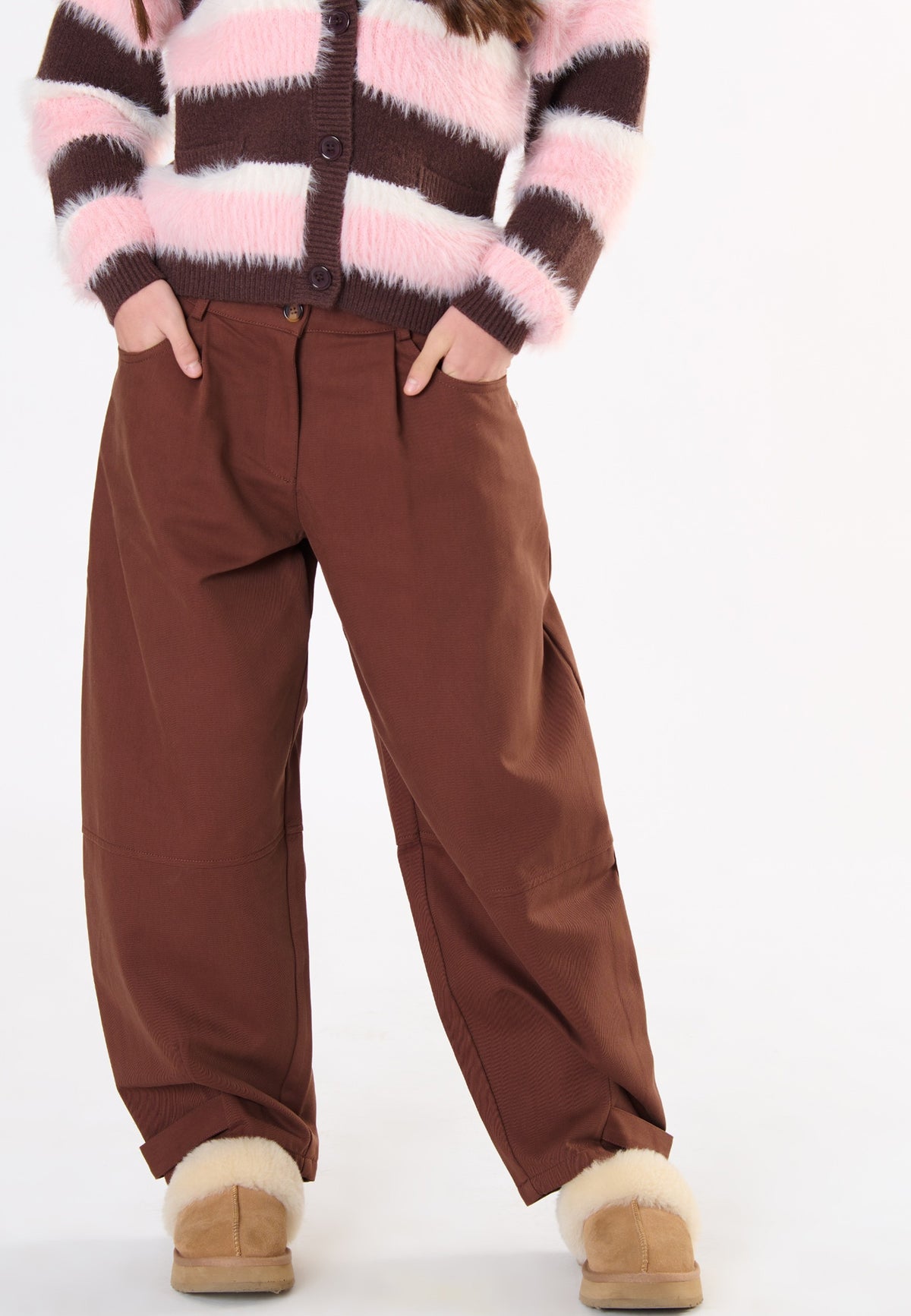 PANTALONE BAMBINA BALOON  IN TESSUTO CIOCCOLATO TO BE TOO T190P CIOCCOLATO TO BE TOO 