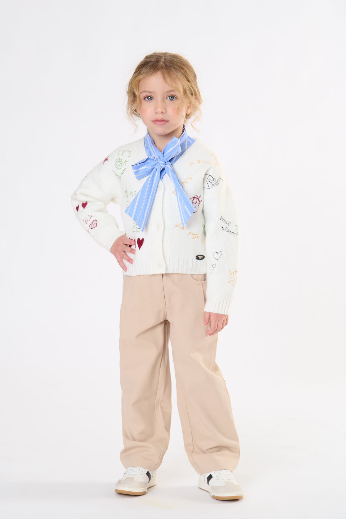 CARDIGAN BABINA CON BOTTONI E RICAMI LATTE TO BE TOO TB2130M LATTE TO BE TOO 
