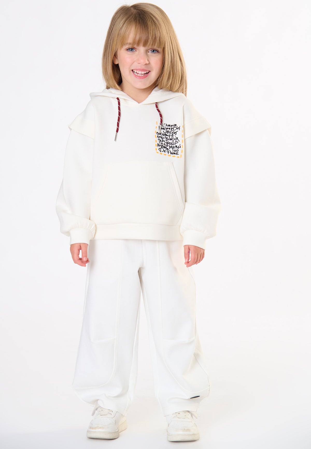 PANTALONE BAMBINA  IN TESSUTO ACCOPPIATO LATTE TO BE TOO TB2134 LATTE TO BE TOO 