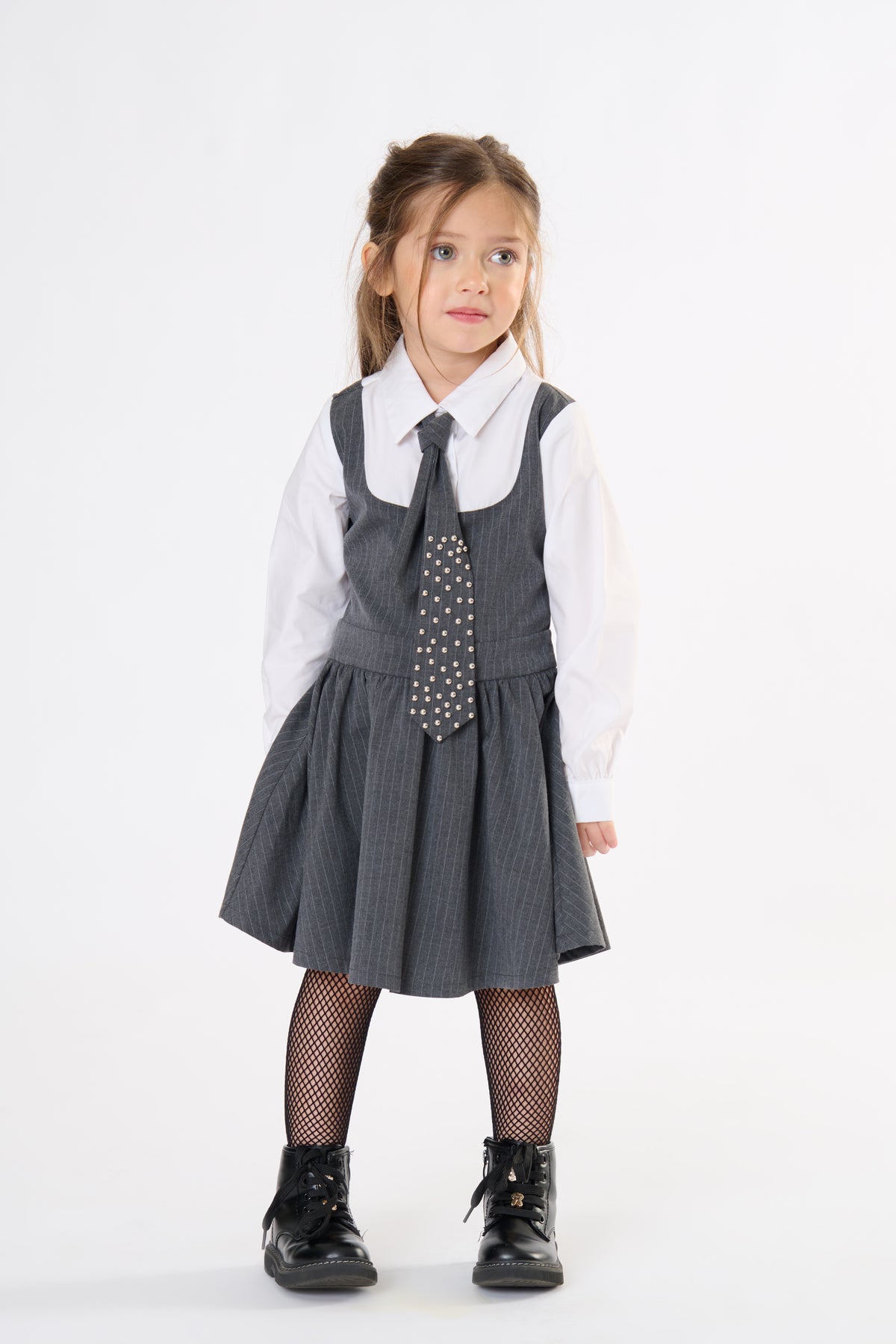 ABITO BAMBINA IN MAGLIA  CON CAPPUCCIO E RICAMI LATTE TO BE TOO TB2135A LATTE TO BE TOO 
