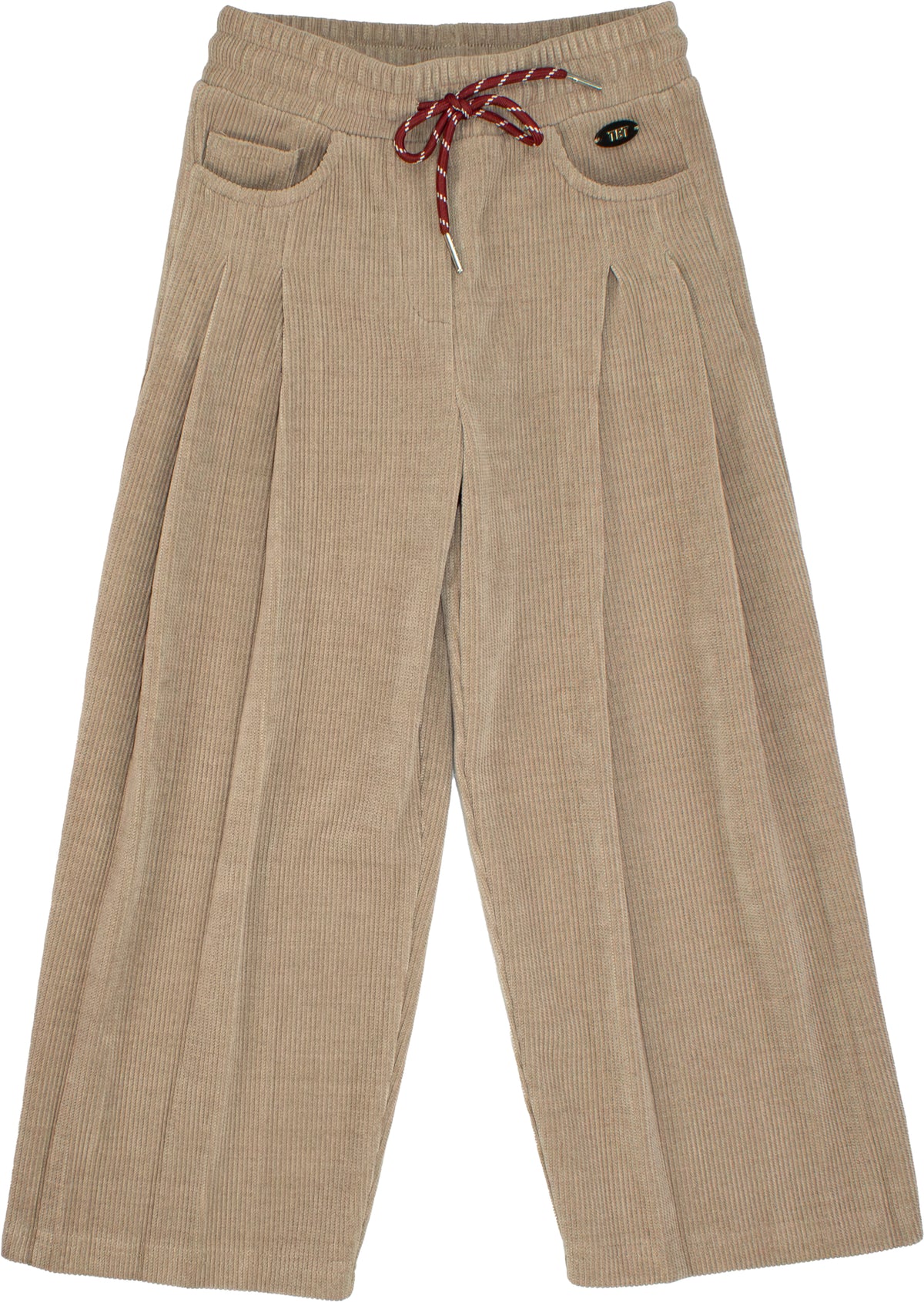 PANTALONE BAMBINA CON COULISSE IN VELLUTO TORTORA TO BE TOO TB2141P TORTORA TO BE TOO 