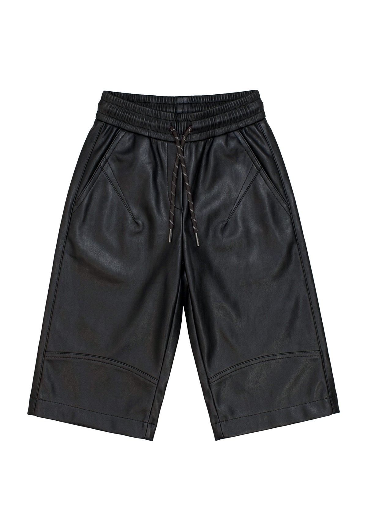 PANTALONE BAMBINA CROPPED  IN ECOPELLE NERO TO BE TOO<BR/> TB2148P NERO TO BE TOO 