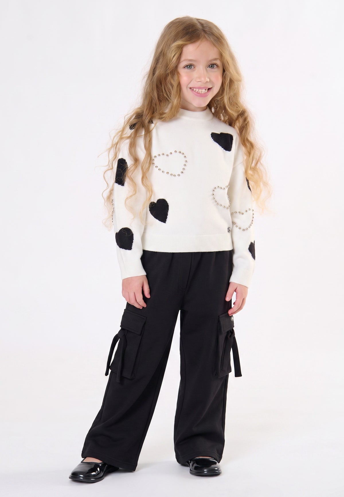 MAGLIA bambina CON CUORI E BORCHIE LATTE TO BE TOO TB2155M LATTE TO BE TOO 