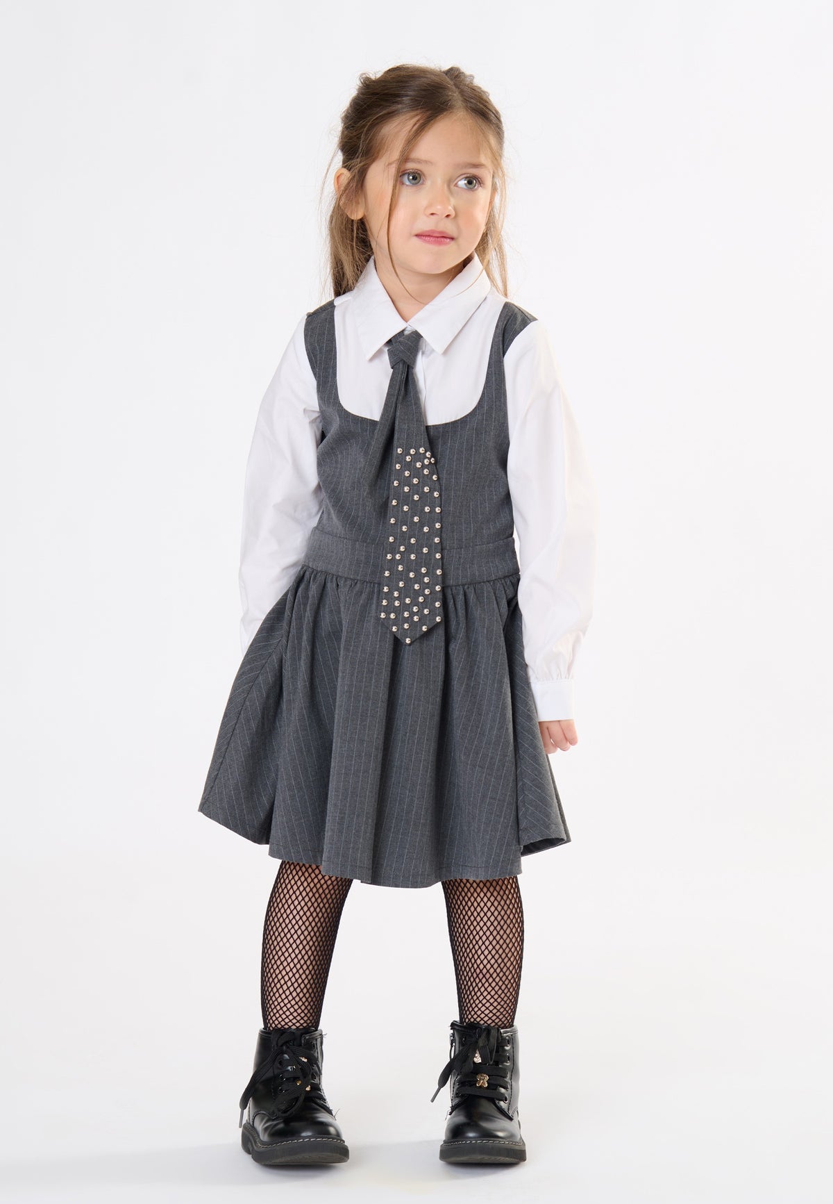 ABITO bambina GESSATO GRIGIO NERO TO BE TOO TB2158A GRIGIO-BIANCO TO BE TOO 