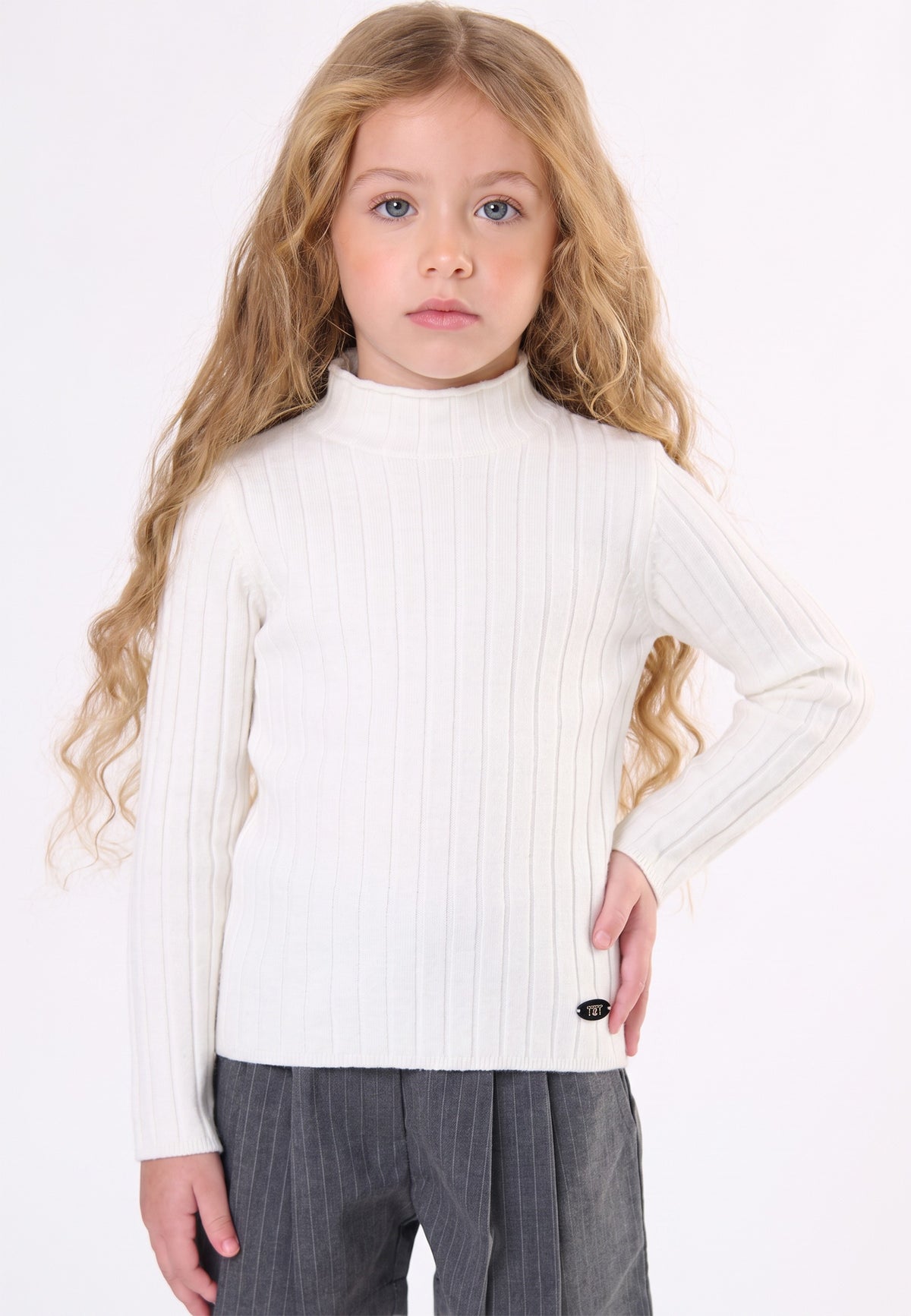 MAGLIA BAMBINA MEZZO COLLO IN COSTINA LARGA LATTE TO BE TOO TB2158M LATTE TO BE TOO 