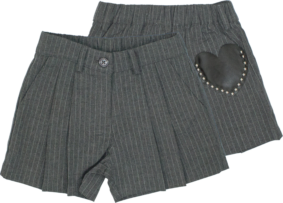 SHORTS BAMBINA GESSATO CON CUORI GRIGIO TO BE TOO<BR/> TB2162P GRIGIO TO BE TOO 