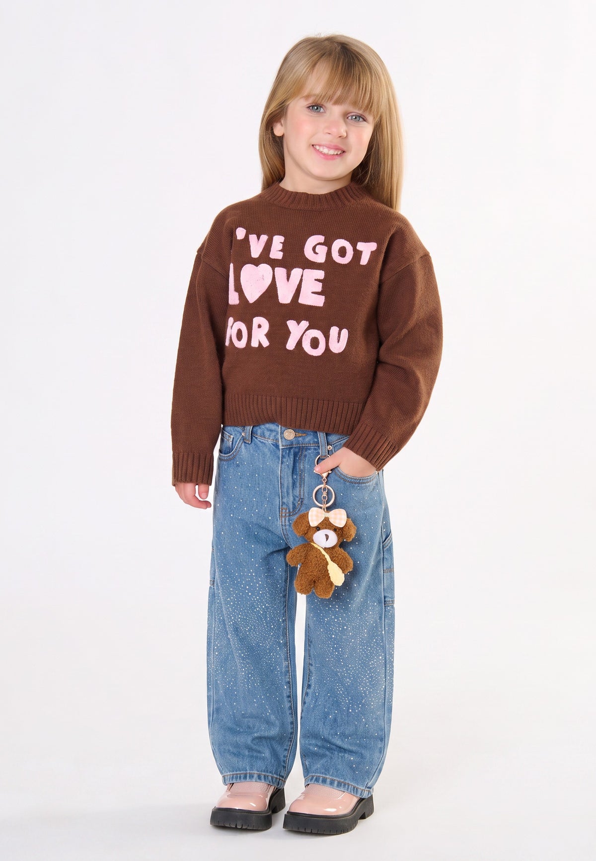 JEANS BAMBINA CON STRASS DENIM TO BE TOO TB2169P DENIM TO BE TOO 
