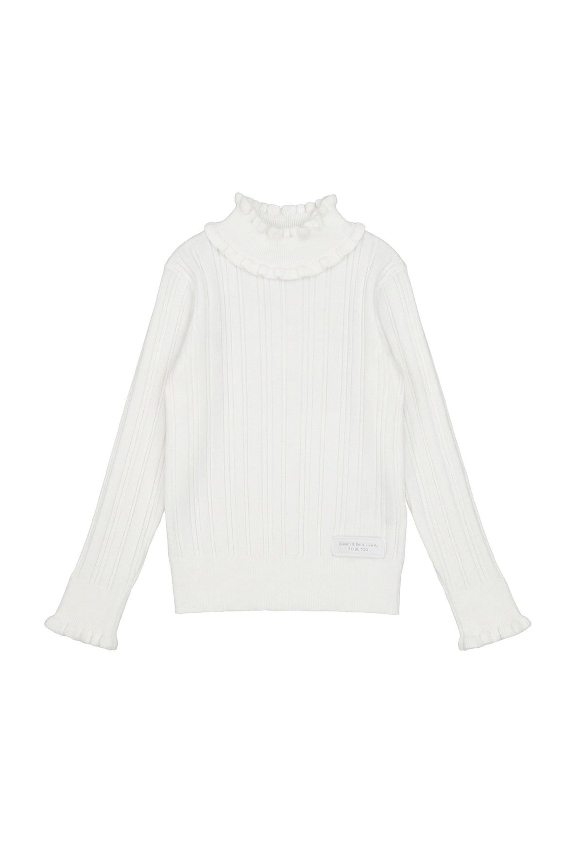 MAGLIA BAMBINA  COLLO ALTO CON ROUCHES LATTE TO BE TOO TB2186M LATTE TO BE TOO 