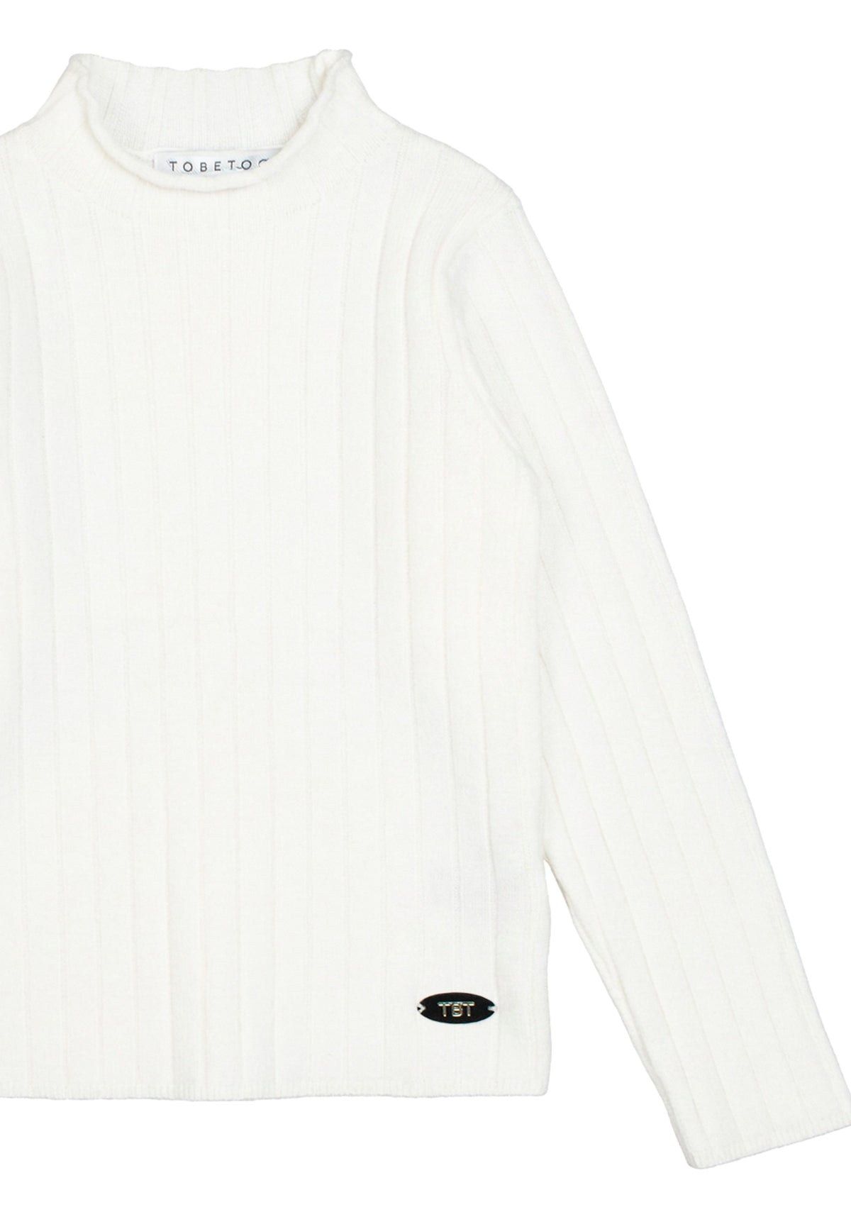 MAGLIA BAMBINA  COLLO ALTO CON ROUCHES LATTE TO BE TOO TB2186M LATTE TO BE TOO 
