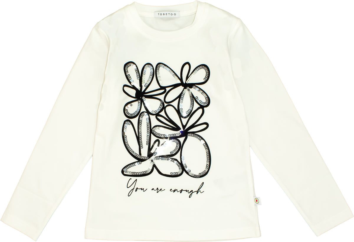T-SHIRT BAMBINA CON STAMPA BIANCO TO BE TOO TB2190T LATTE TO BE TOO 