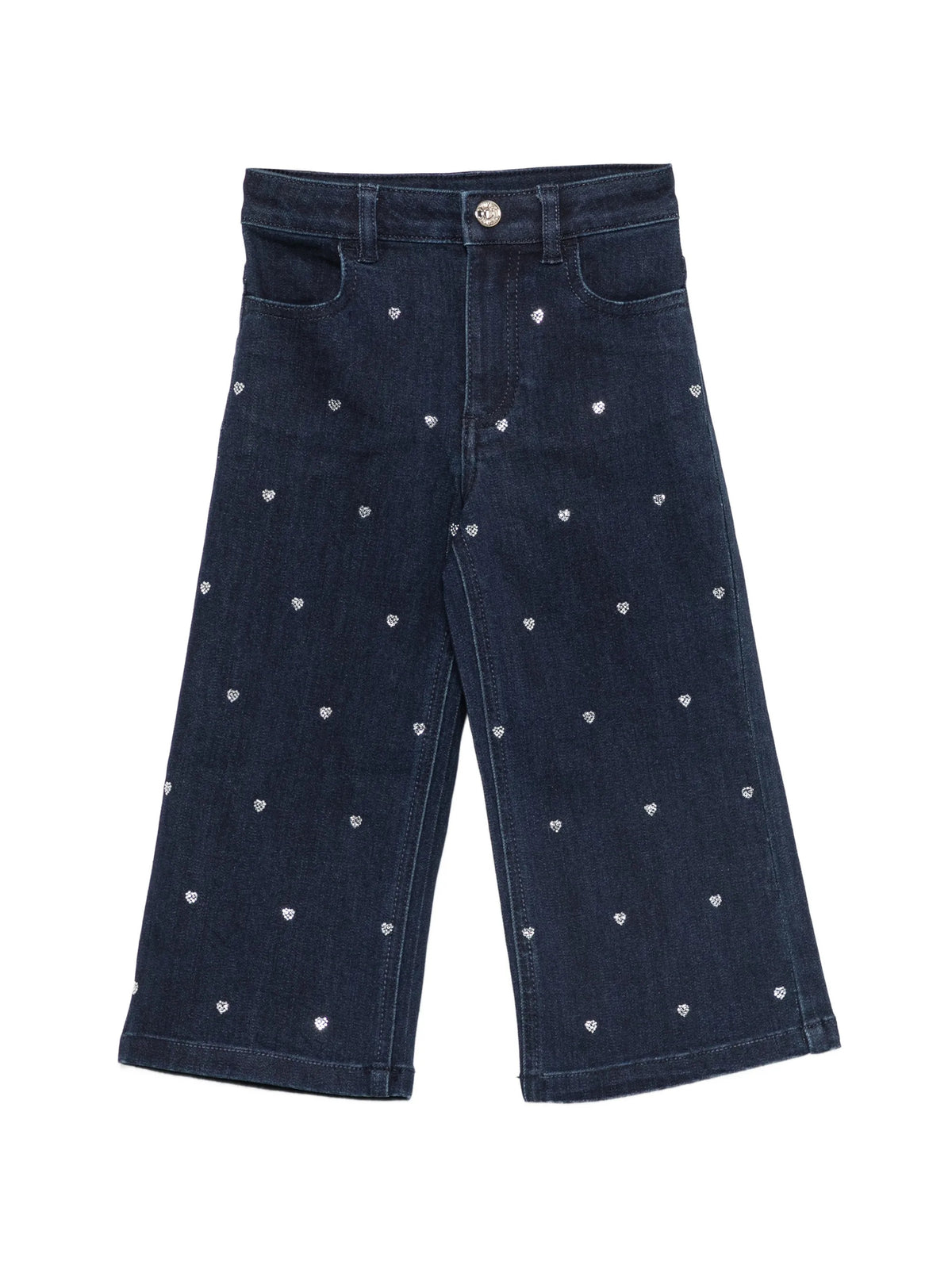 jeans bambina con ricamo sopraelevato denim rise twinset 262GB2045 DENIM RISE TWINSET KIDS 