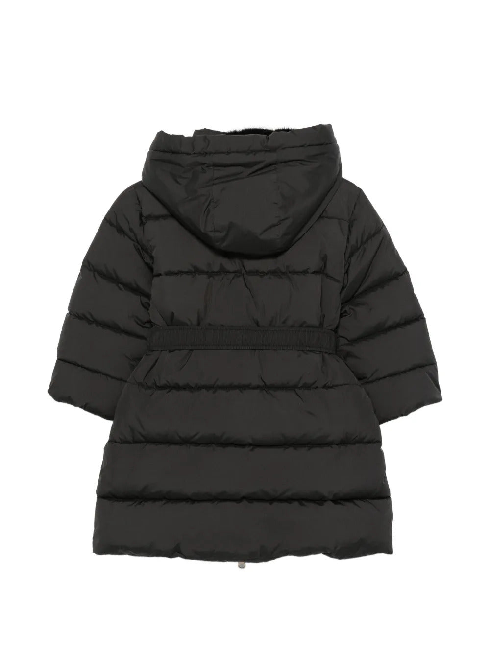 giubbino bambina imbottito con cappuccio e cinture nero twinset 262GB2050 NERO TWINSET KIDS 