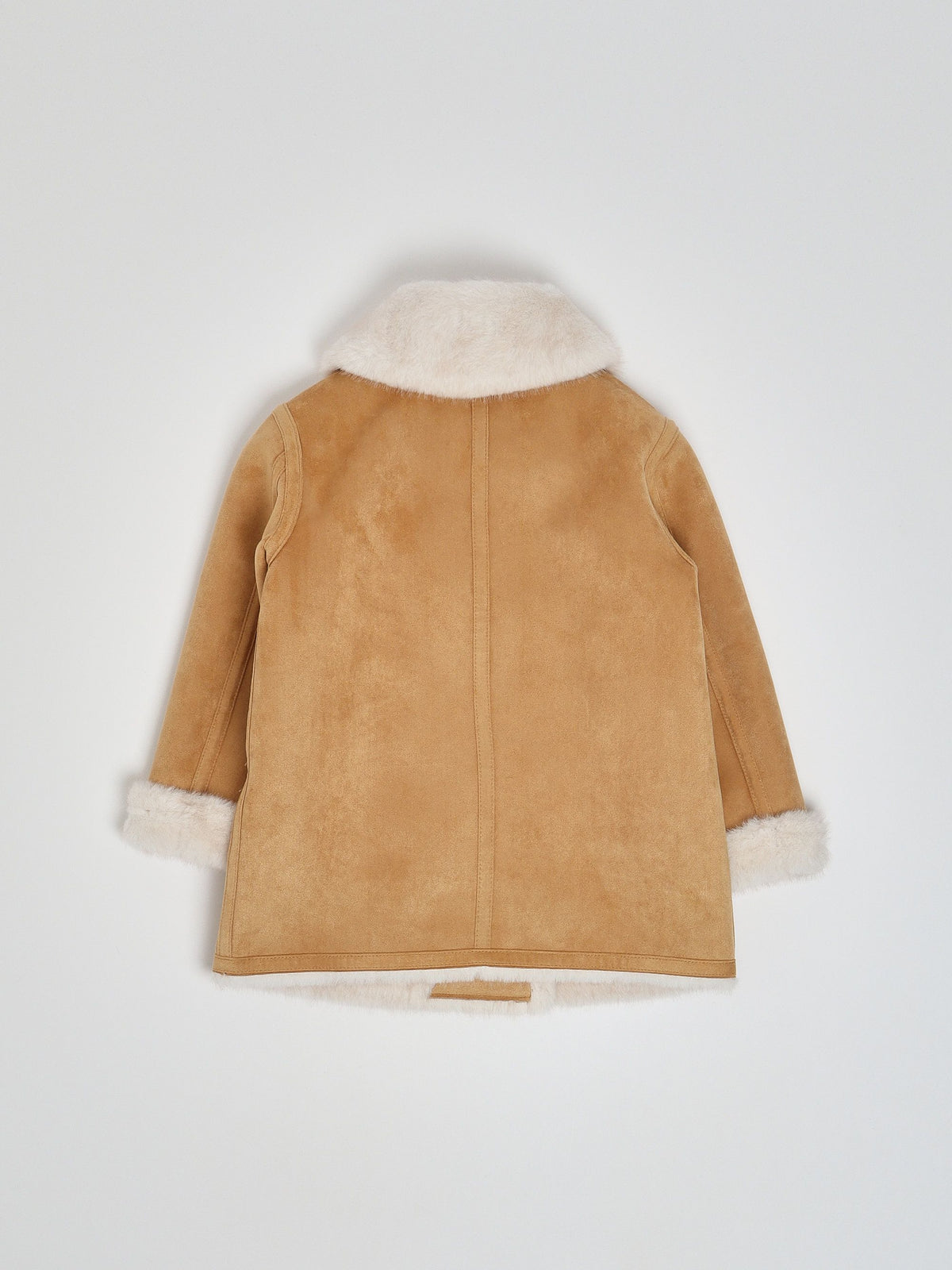 cappotto bambina scamosciato con faux fur iced coffe twinset 262GB205A ICED COFFEE TWINSET KIDS 
