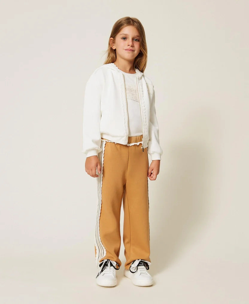 t-shirt bambina con logo ricamato neve twinset 262GB2123 NEVE TWINSET KIDS 