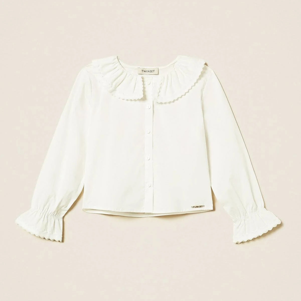 CAMICIA BAMBINA CON ROUCHES OFF-WHITE TWINSET 262GB2140 OFF-WHITE TWINSET KIDS 