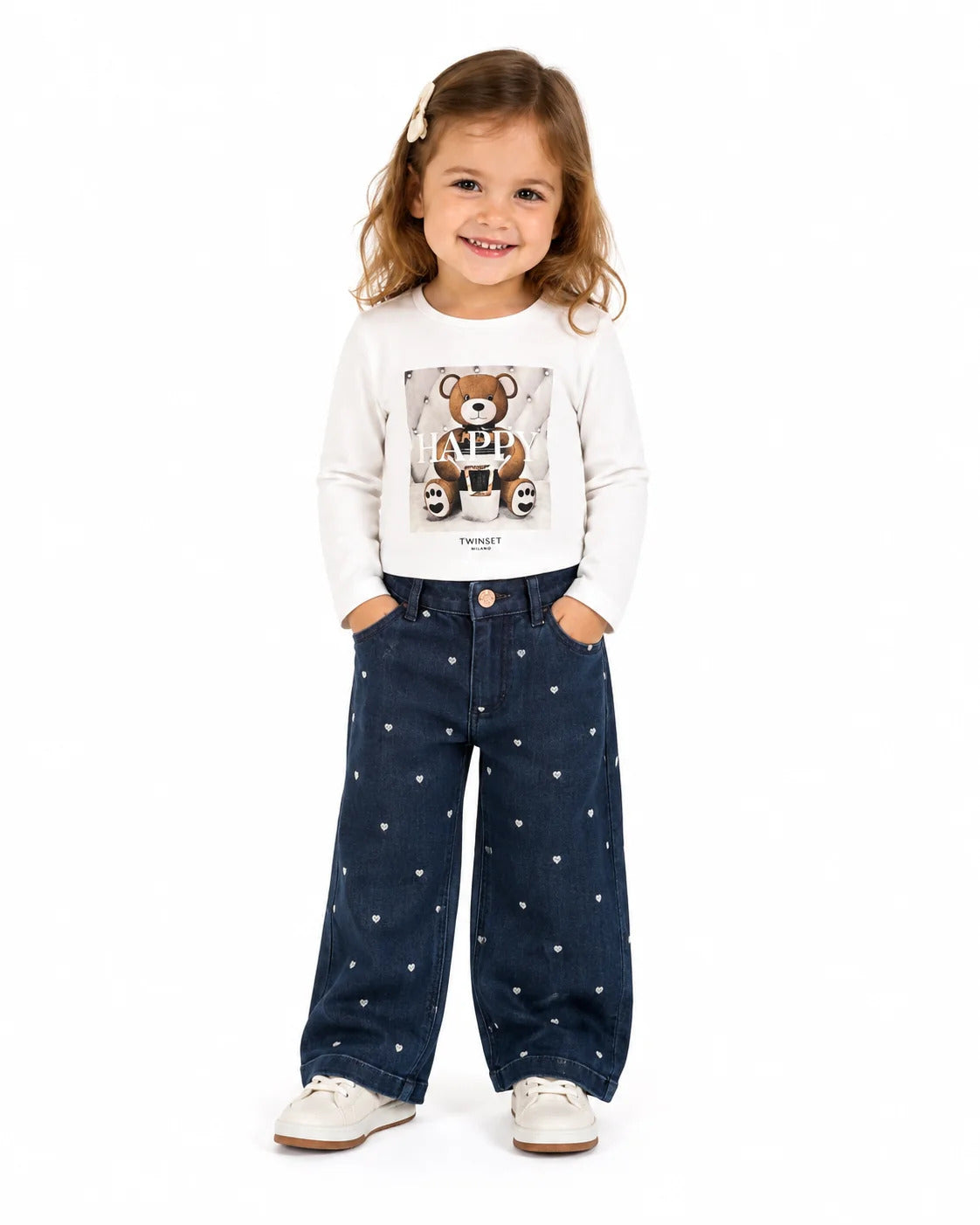 t-shirt bambina regular con stampa teddy twinset 262GB2150 TEDDY TWINSET KIDS 