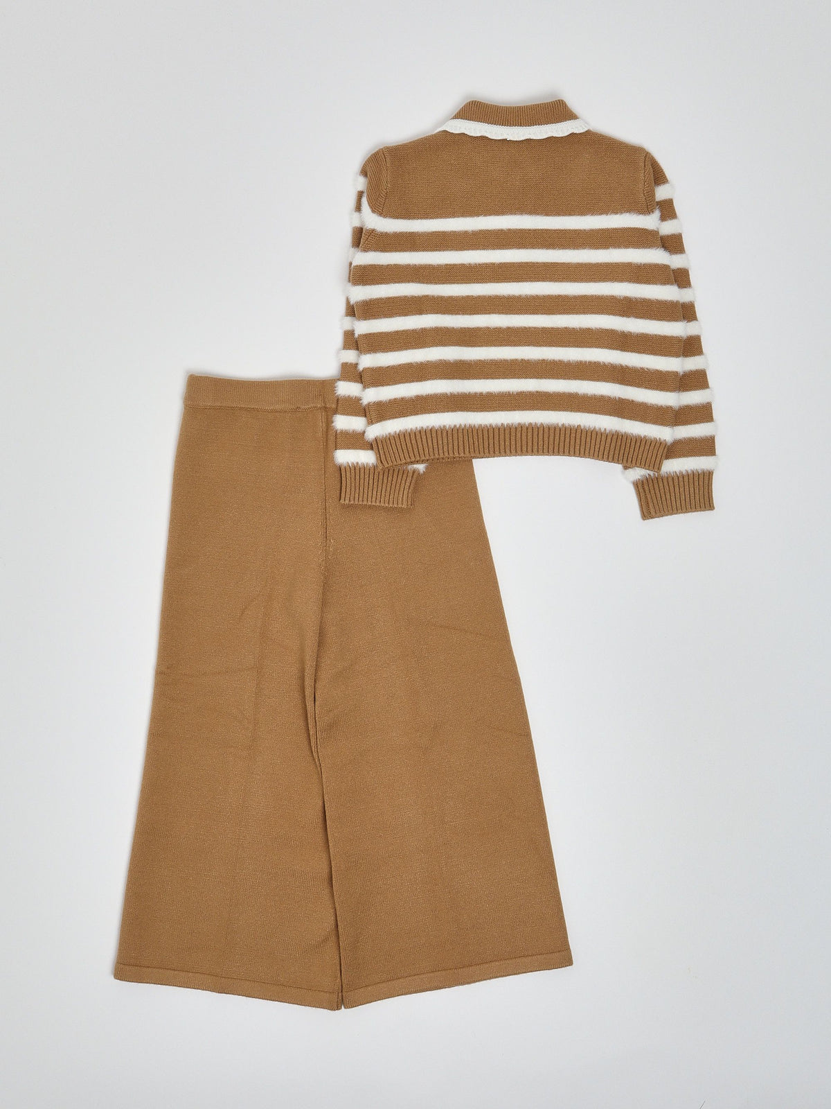 coordinato bambina in maglia a righe iced coffee-neve twinset 262GB3072 ICED COFFE -NEVE TWINSET KIDS 
