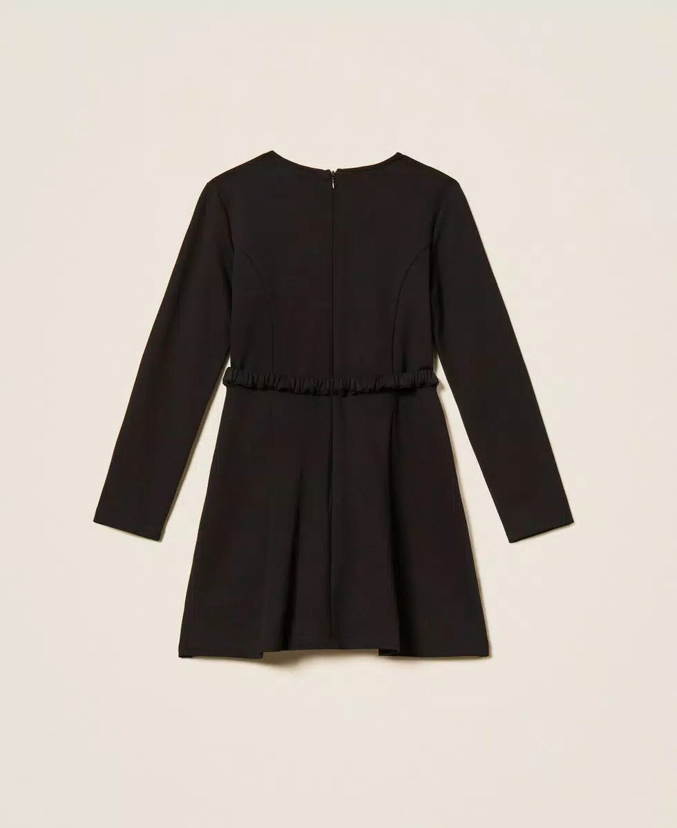 ABITO BAMBINA CORTO CON CINTURA NERO TWINSET 262GJ2083 NERO TWINSET KIDS 