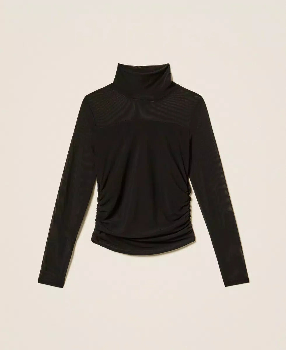 T-SHIRT BAMBINA DOLCEVITA IN TULLE NERO TWINSET 262GJ2250 NERO TWINSET KIDS 