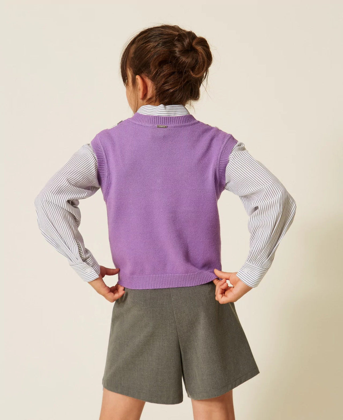 GILET BAMBINA IN MAGLIA CON LOSANGHE GIACINTO TWINSET 262GJ3050 GIACINTO TWINSET KIDS 
