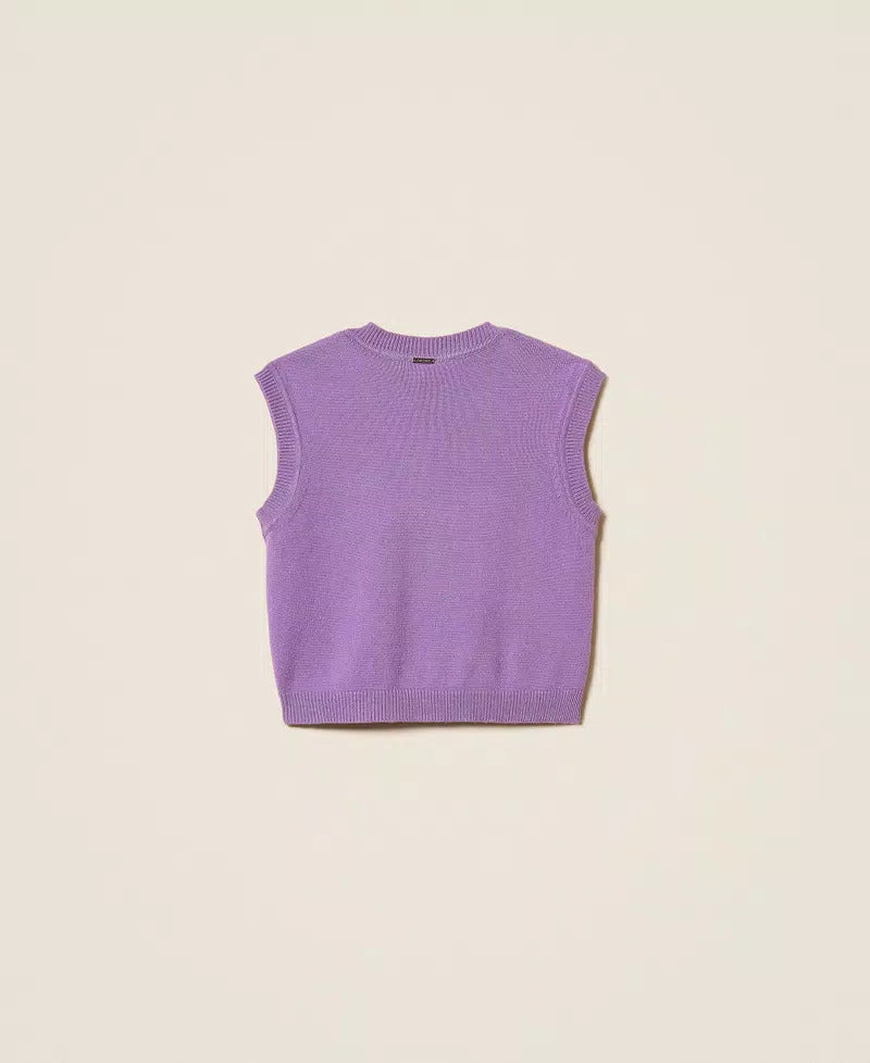 GILET BAMBINA IN MAGLIA CON LOSANGHE GIACINTO TWINSET 262GJ3050 GIACINTO TWINSET KIDS 