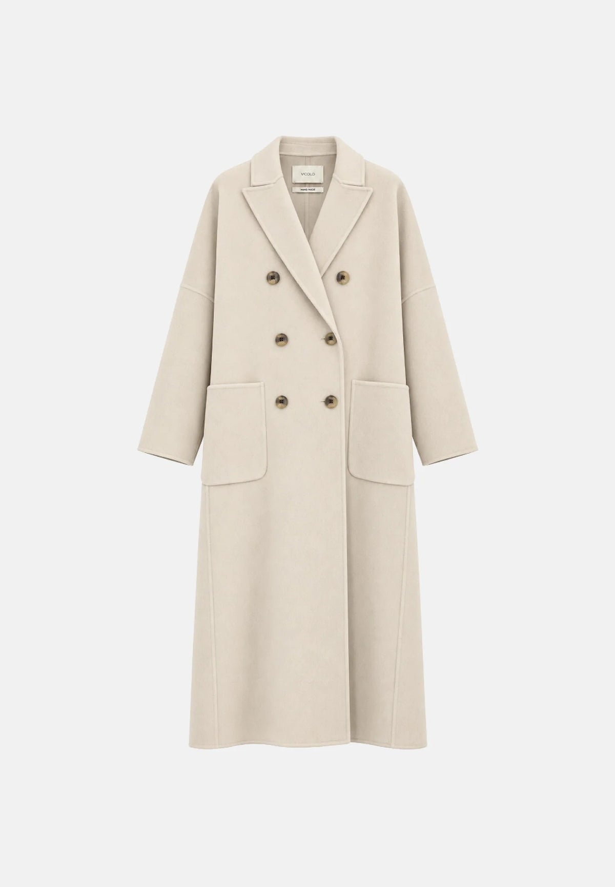CAPPOTTO donna lungo DOPPIOPETTO regular fit in misto lana intonaco vicolo TAC0001 INTONACO VICOLO 