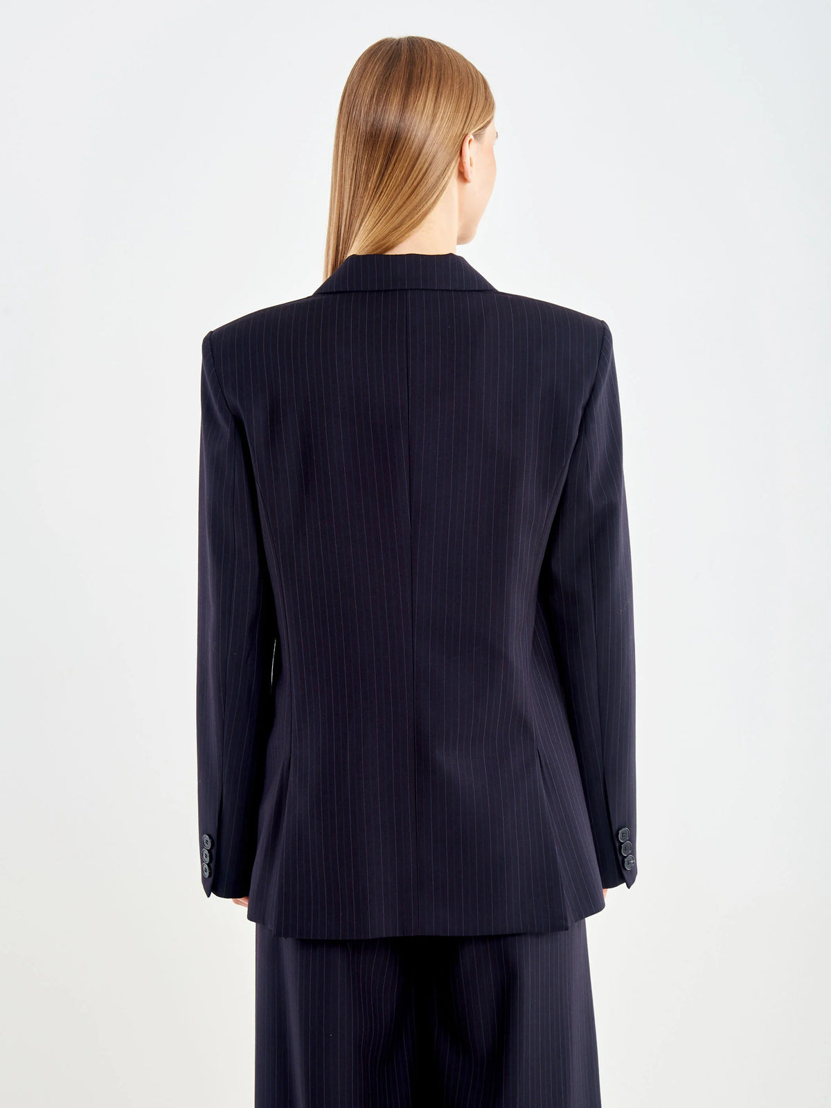 giacca donna oversize doppiopetto gessato blu vicolo TAC0109 BLU VICOLO 