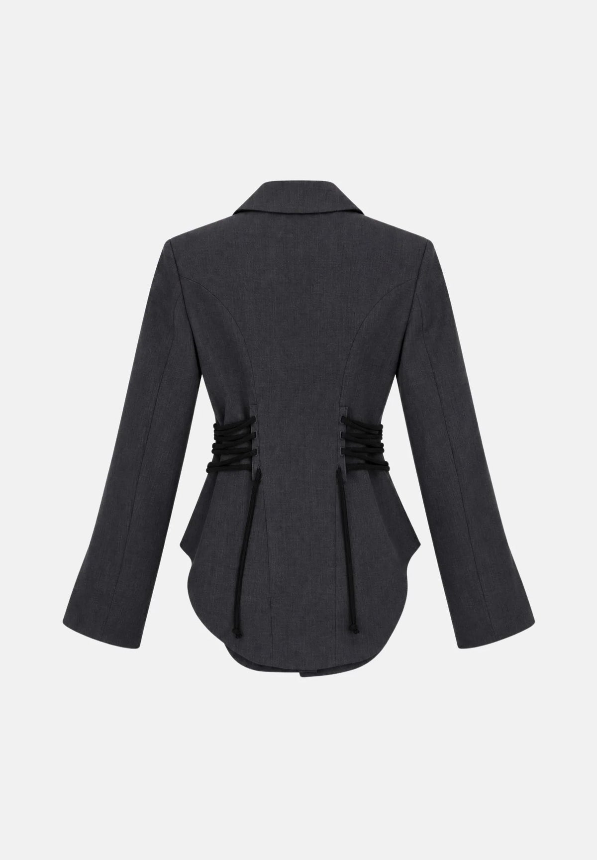 GIACCA DONNA AVVITATA CON STRINGHE ANTRACITE VICOLO TAC0436 ANTRACITE MELANGE VICOLO 
