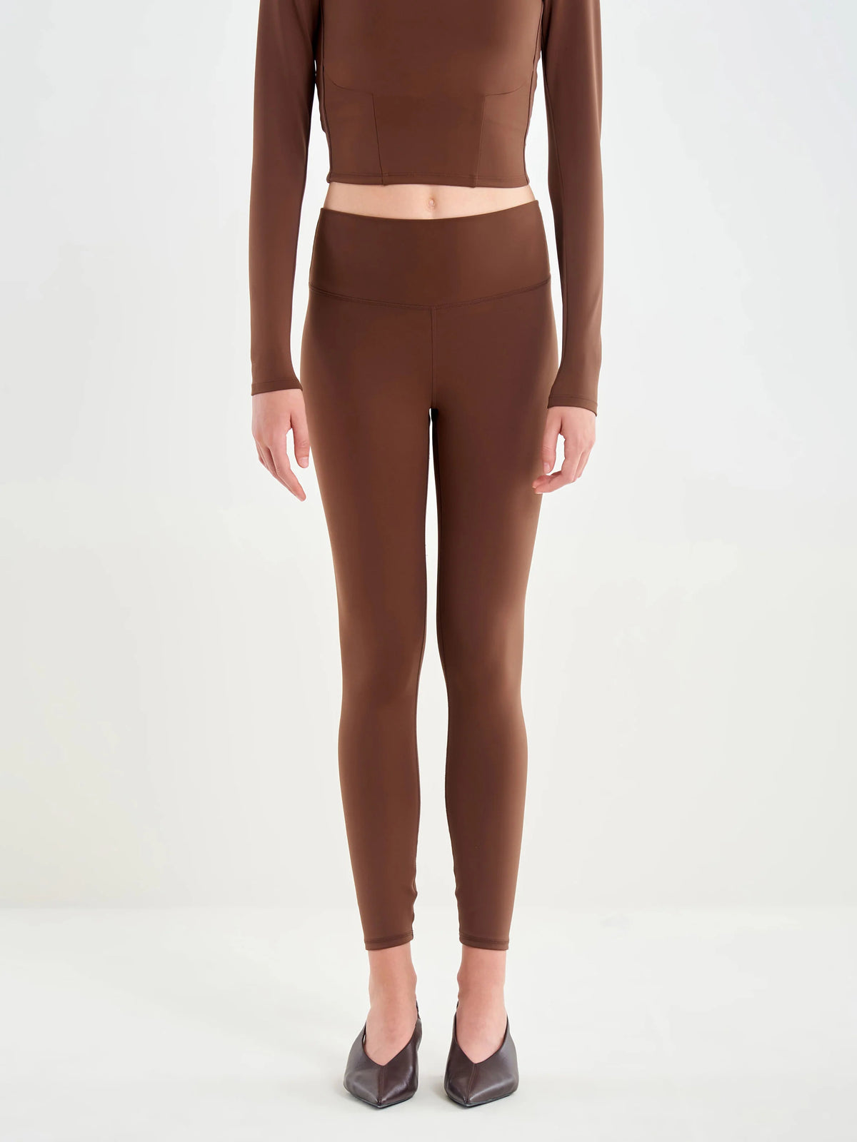 LEGGINGS DONNA VITA ALTA IN TESSUTO TECNICO TABACCO VICOLO UAC0012 TABACCO VICOLO 